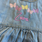 Butterfly embroidered Personalised Kids Denim Dress