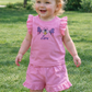 Frill style anglaise personalised shorts & top set - Butterflies
