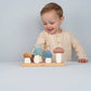Stacking wooden mushrooms by Little Dutch