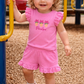 Frill style anglaise personalised shorts & top set - Lemons
