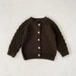 Personalised Girls Knitted Cardigan with Pineapple Sleeve Detail