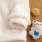 Girls Cream Fluffy Personalised Sweater