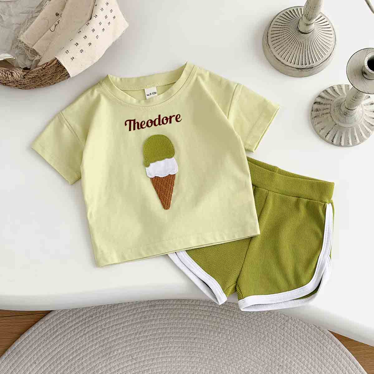 Summer Ice-cream personalised kids t-shirt & short set