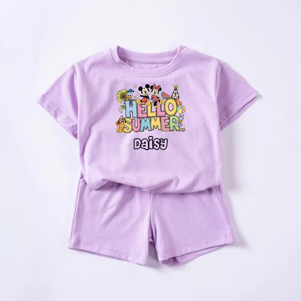 Mickey, Mini & Friends Personalised Short & T-shirt Personalised kids summer set