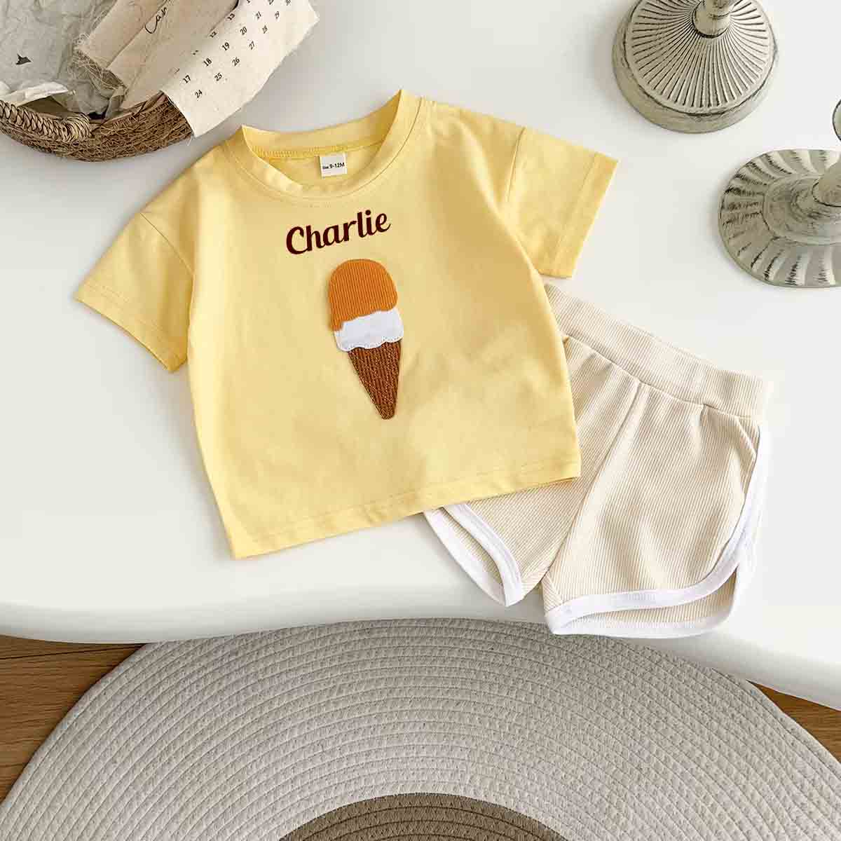 Summer Ice-cream personalised kids t-shirt & short set