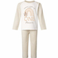 Taupe stripe personalised rabbit design birthday pyjamas