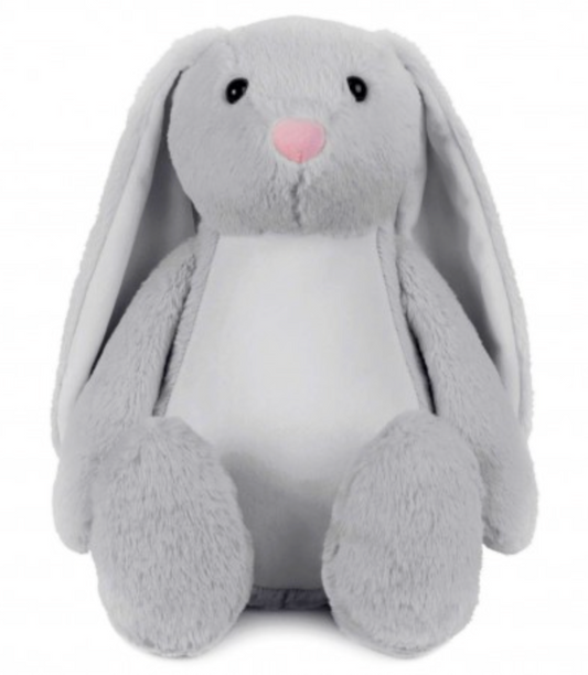 Grey bunny Personalised Teddy