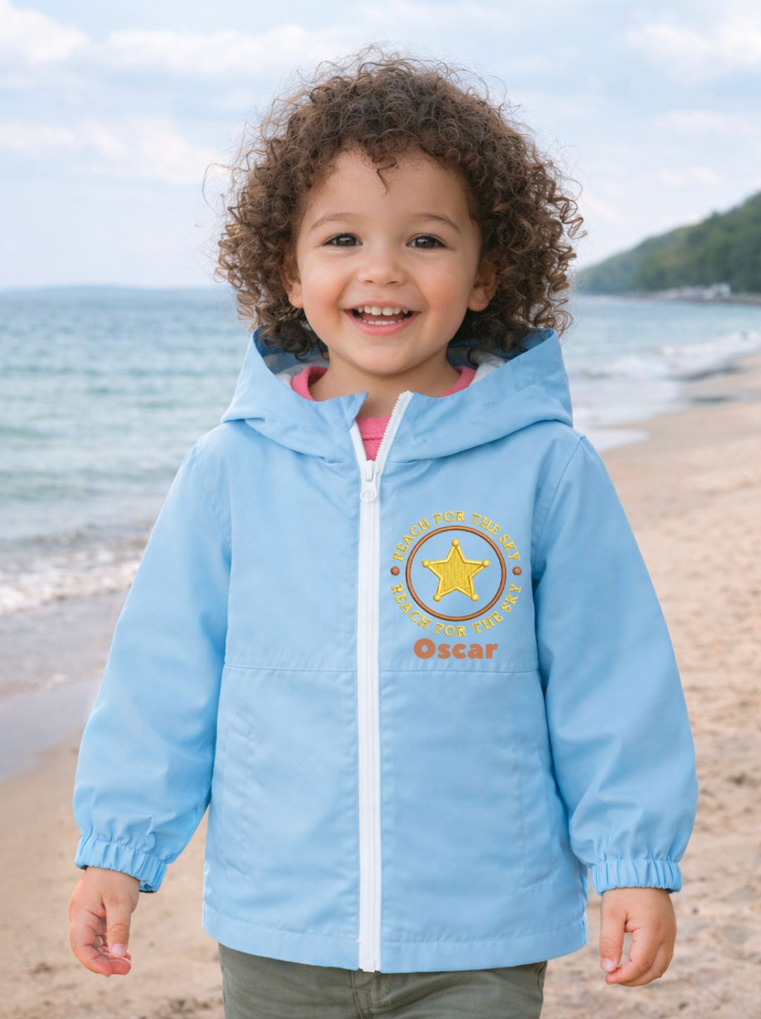 Baby/Toddler personalised Rain coat Blue Sherif Design