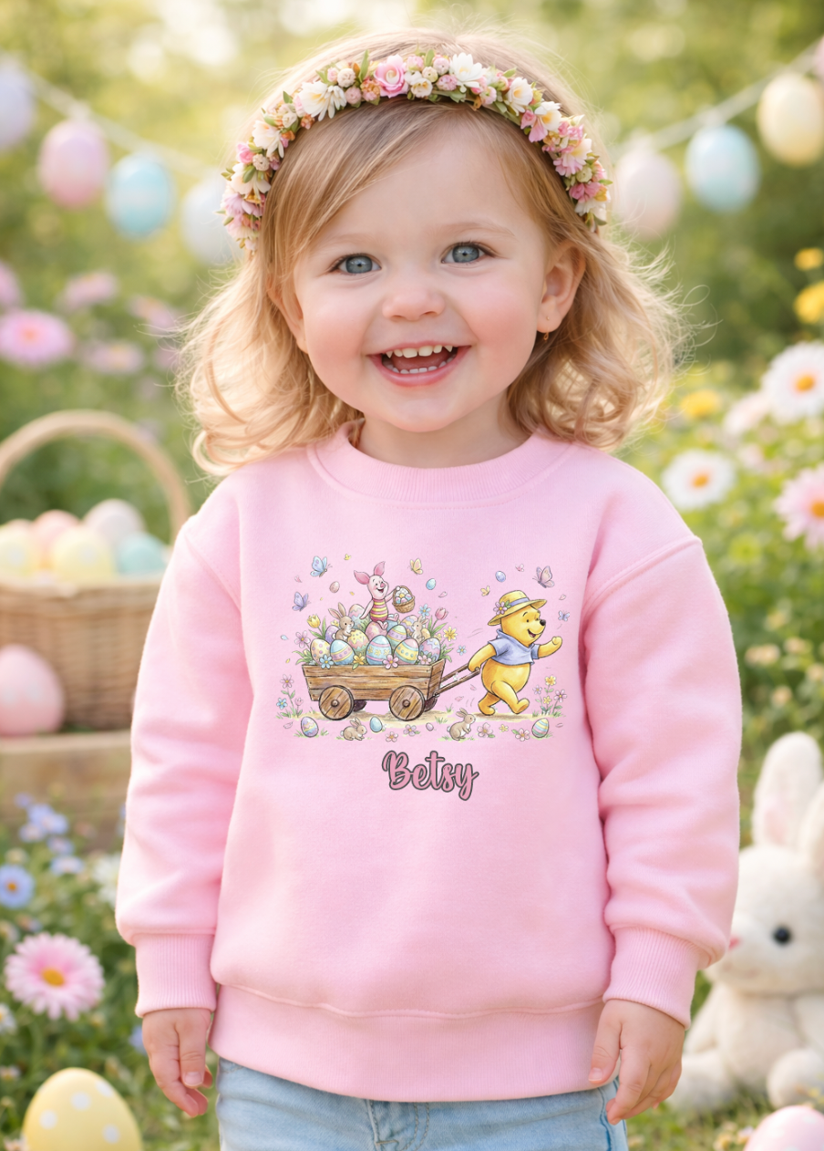Winnie the pooh easter personalised kids sweater