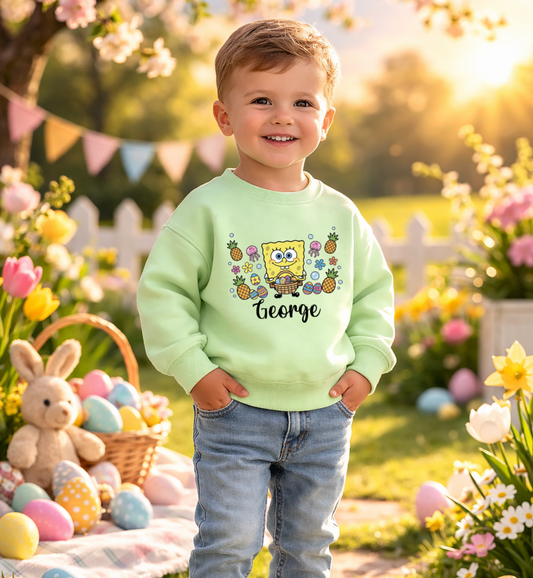Spongebob Easter personalised kids sweater