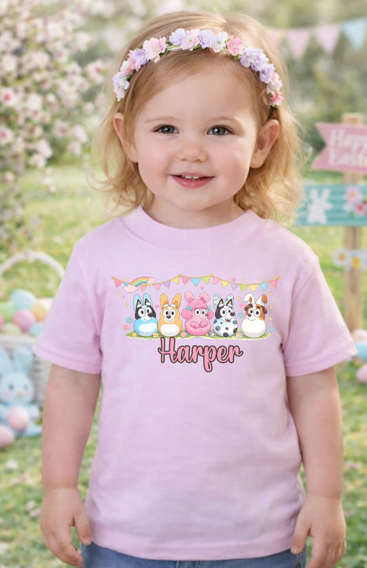 Bluey personalised easter kids T-Shirt
