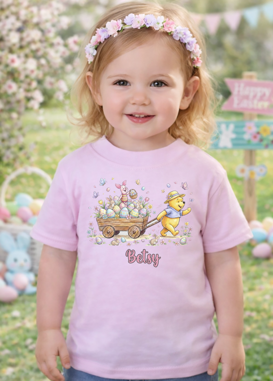Winnie the pooh personalised easter kids T-Shirt
