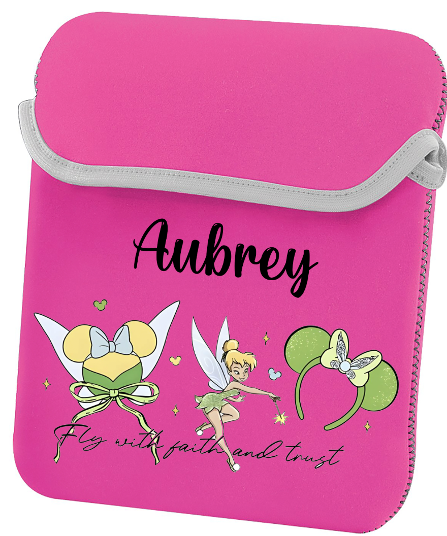 Personalised reversible ipad/tablet sleeve storage case Tink