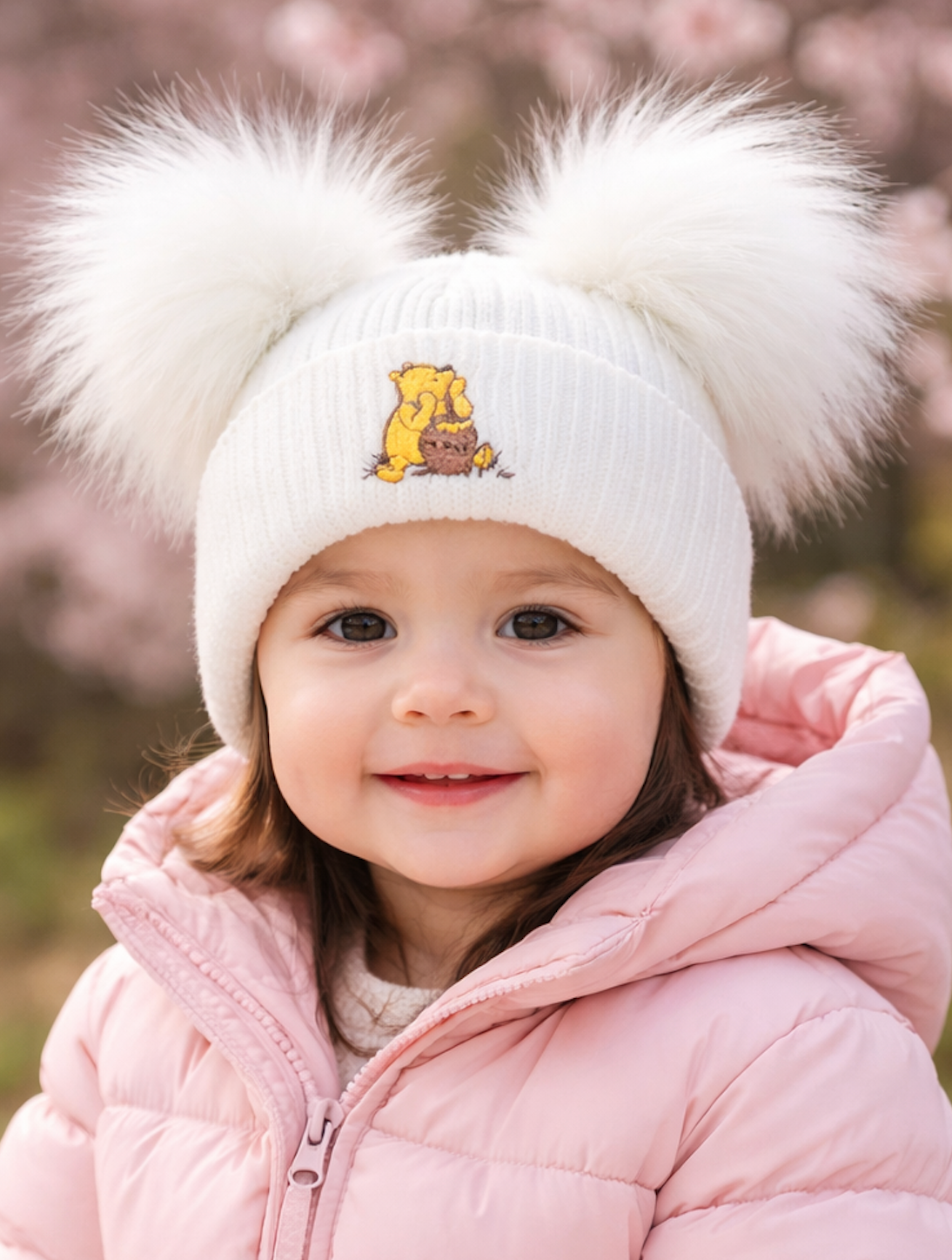 Double Pom Hat Winnie The Pooh - 3+ Months