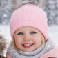 Pink/ Grey Pom Personalised Single Pom hat - various sizes
