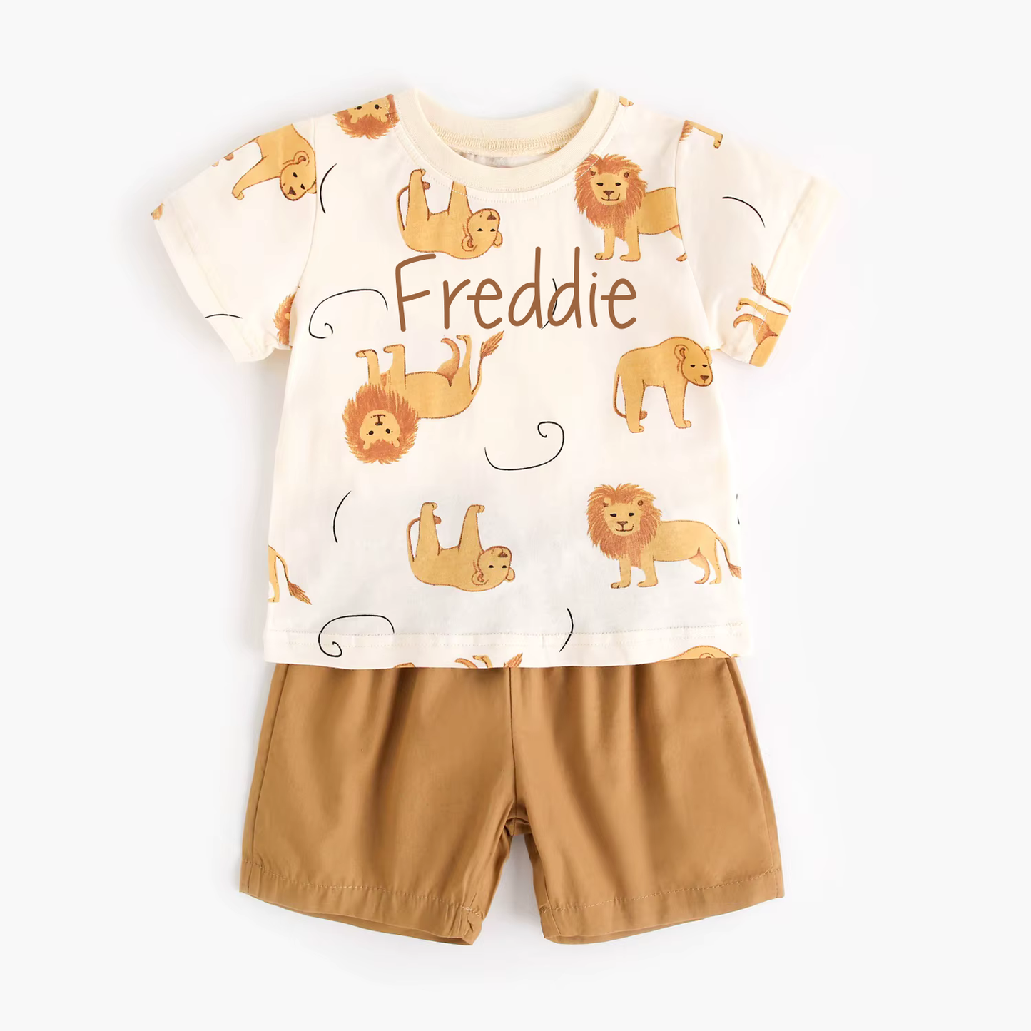 Personalised Boys Safari T-Shirt & Shorts Set