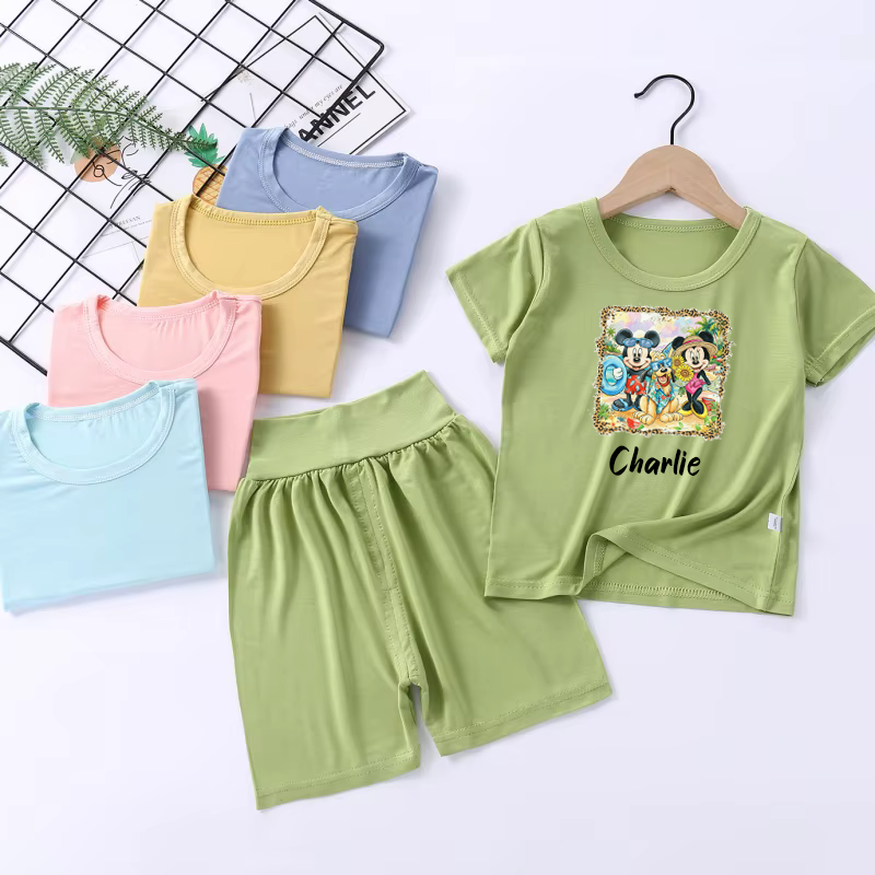 Summer Vibes personalised kids short & t-shirt set