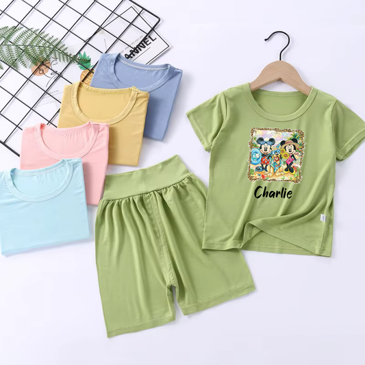 Summer Vibes personalised kids short & t-shirt set