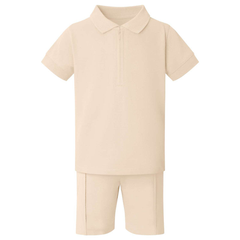 Kids personalised name Zip Polo & Short Set
