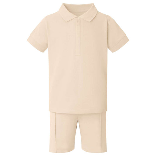 Kids personalised name Zip Polo & Short Set