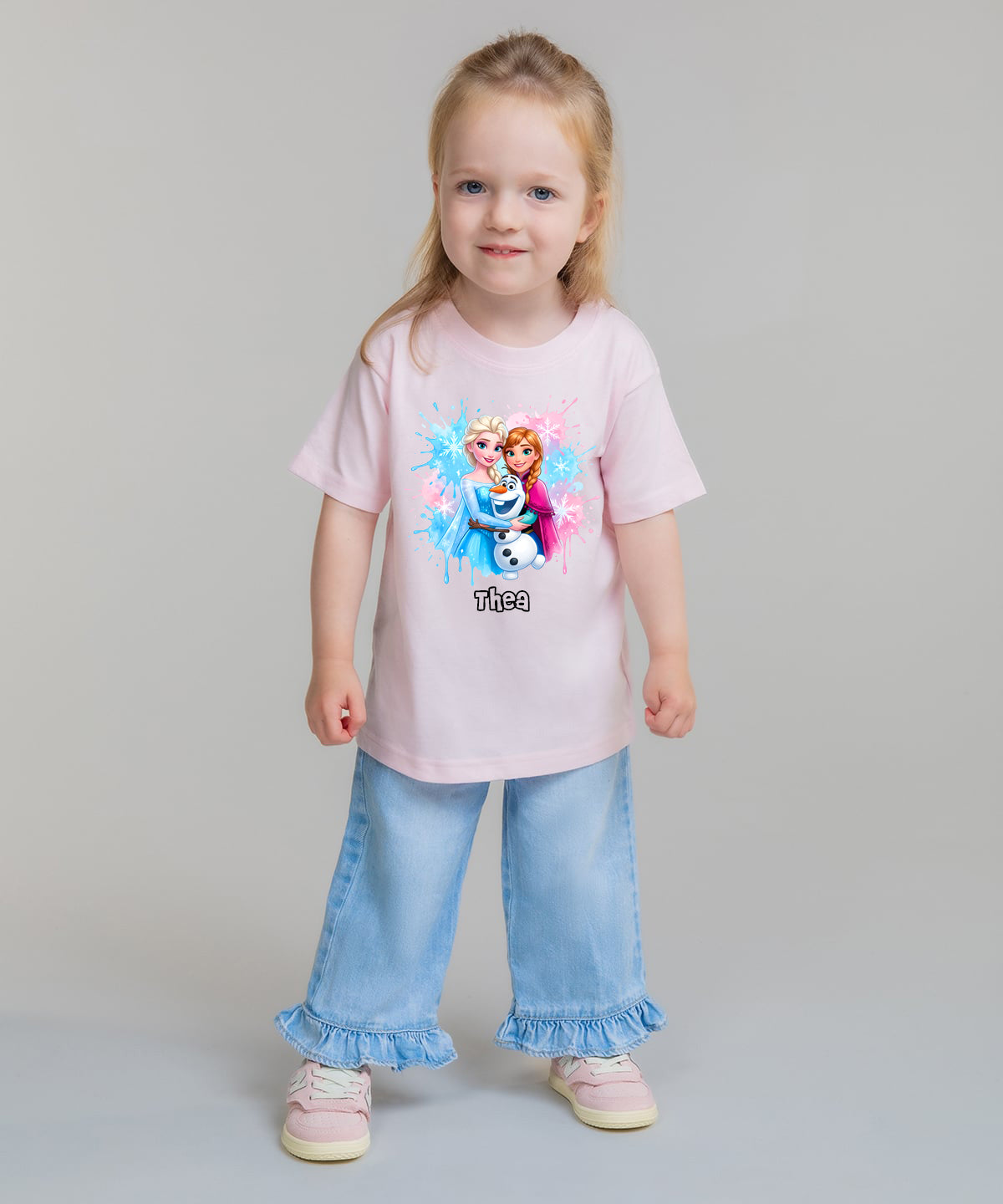 Frozen Friends Personalised kids summer short sleeve T-shirt