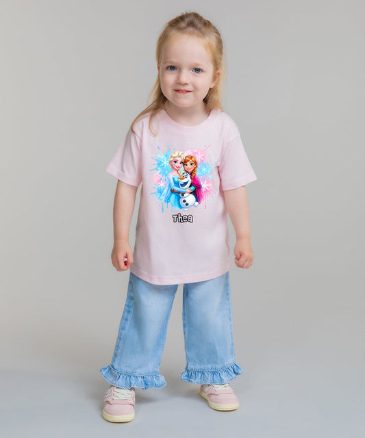 Frozen Friends Personalised kids summer short sleeve T-shirt