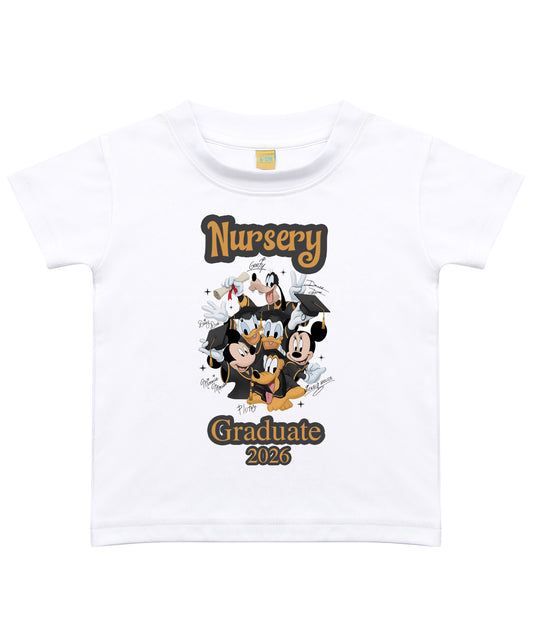 Nursery Graduate Personalised childs T-Shirt Mickey & Friends