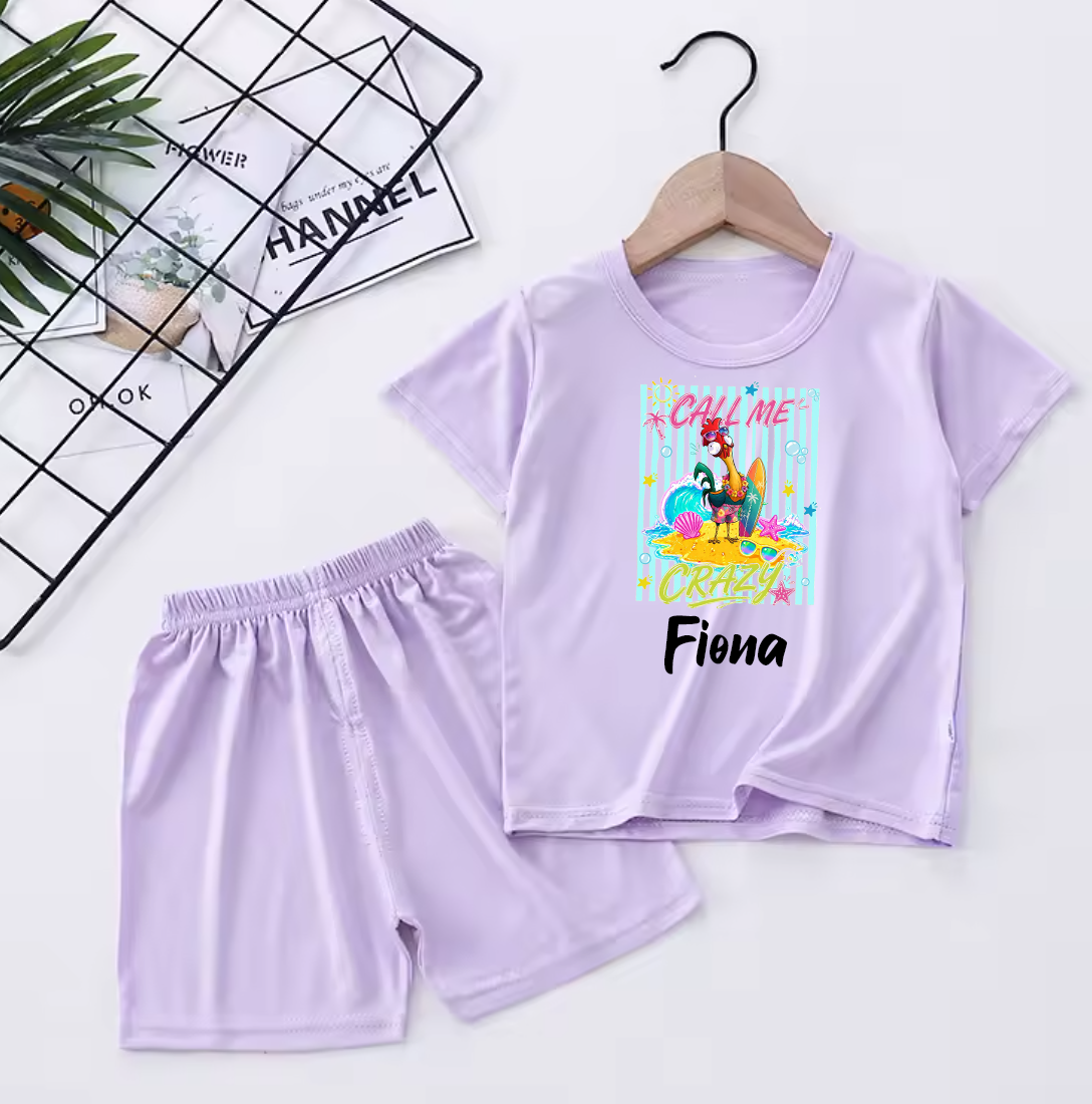 Summer Vibes personalised kids short & t-shirt set