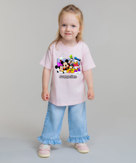 Mickey & Friends Personalised kids summer short sleeve T-shirt