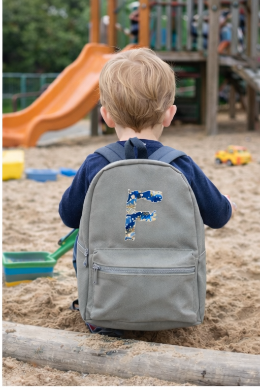 Children's Backpack personalised with Dino initial Design