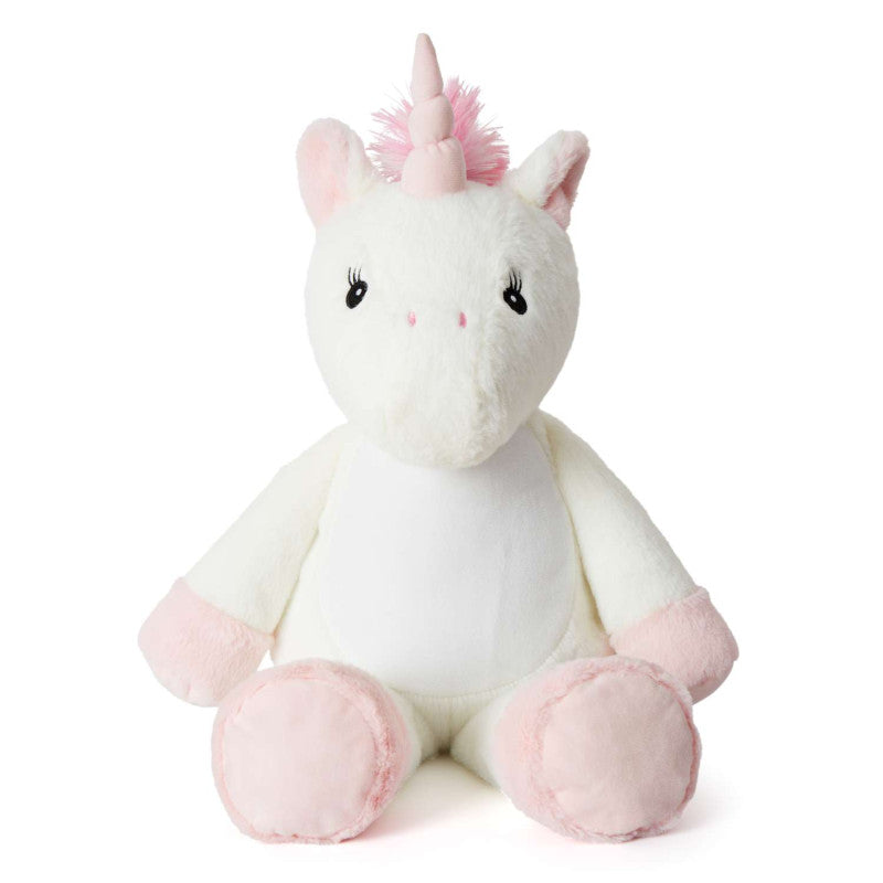 White Unicorn personalised plush teddy