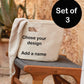 Canvas Storage basket Personalised set of 3 - various colours