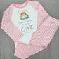 Arc When I Wake Up Personalised pink stripe Birthday Pyjamas Pjs
