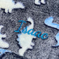 Blue Dinos Fluffy Personalised Hoodie