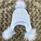 Blue Triple Pom hat - 3+ Months
