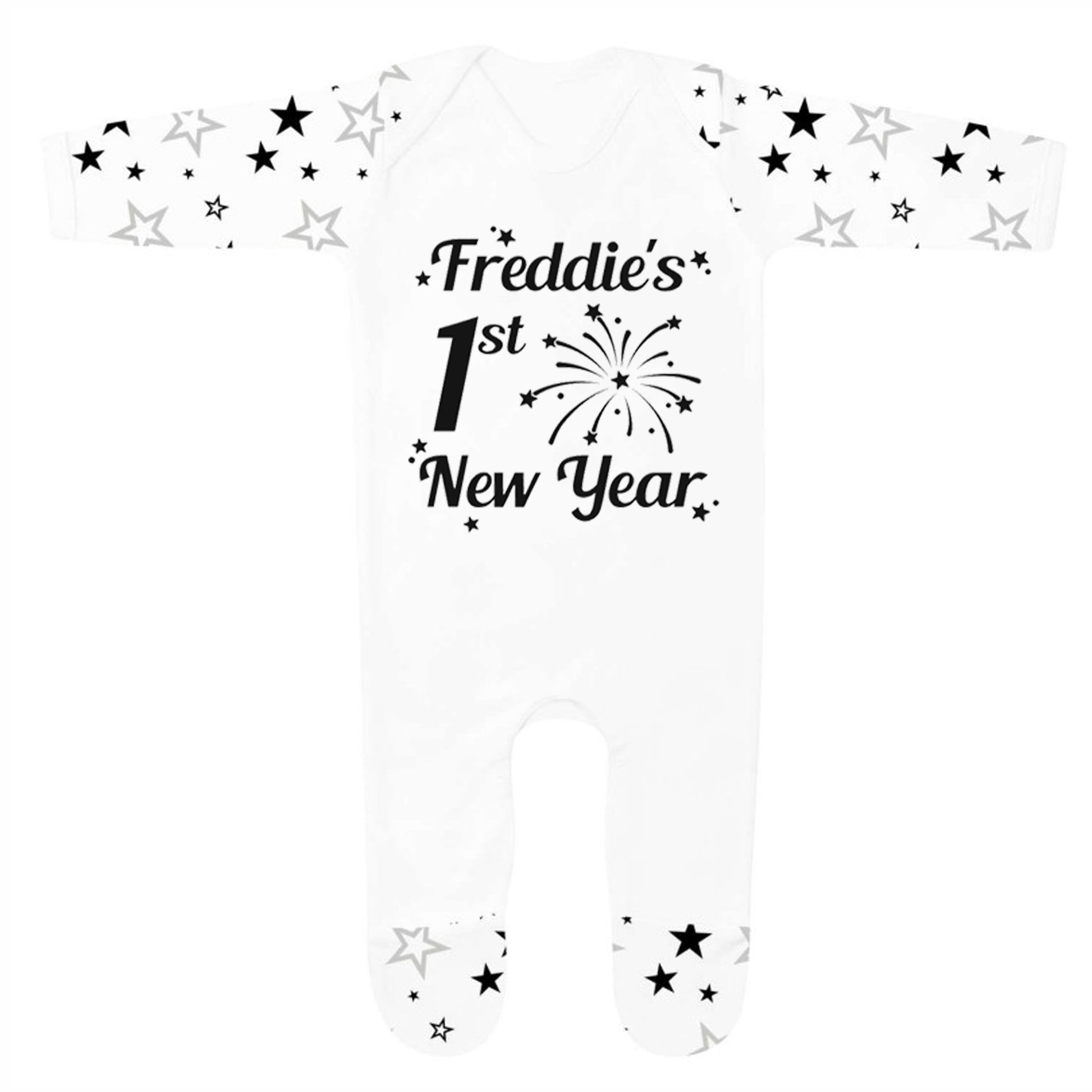 First New Year... Black Star Baby Grow