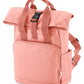 First Time Flyer personalised Mini Twin Handle Roll-Top Backpack pink design