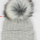 Grey Personalised Single Pom hat - various sizes