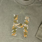Khaki Green Dino Initial Sweater
