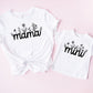 Matching Mini & Mama Mummy Personalised T-Shirts floral - Various Colours