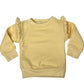 Name & Bow Design Frill Shoulder Sweater