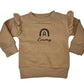 Name & Rainbow Design Frill Shoulder Sweater