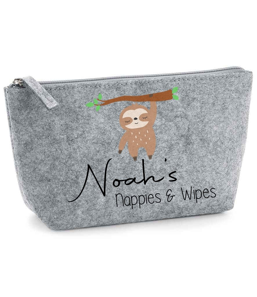 Nappy and Wipes storage bag with A Sloth