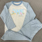 Rabbit When I Wake Up Personalised blue stripe Birthday Pyjamas Pjs