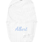 *Sample* White Personalised Pram Swaddle Wrap