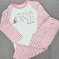 When I Wake Up Personalised pink stripe Birthday Pyjamas Pjs