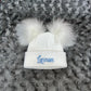 White 3+ Month Double Pom hat